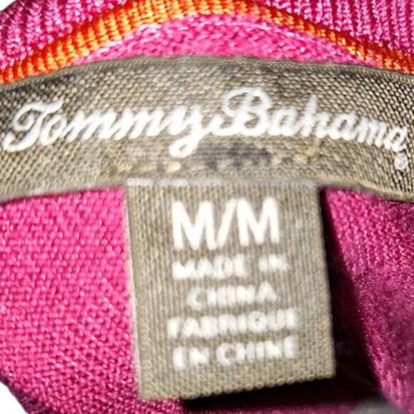 Tommy Bahama Pink, White and Orange Striped ColorBlock Sweater Size Medium - Picture 8 of 8